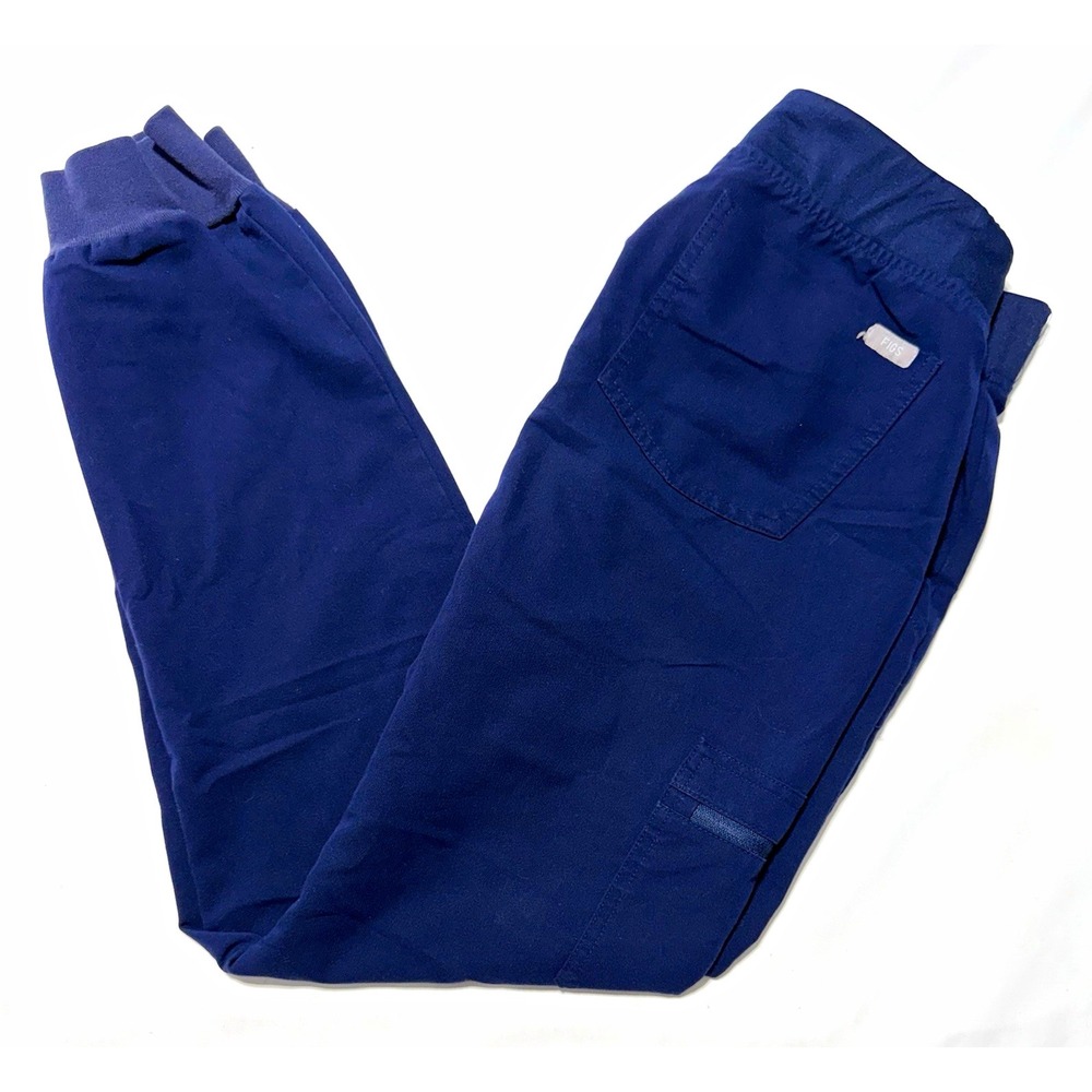 FIGS Unisex Blue Scrub Pants Size S Polyester Solid Knit FG124